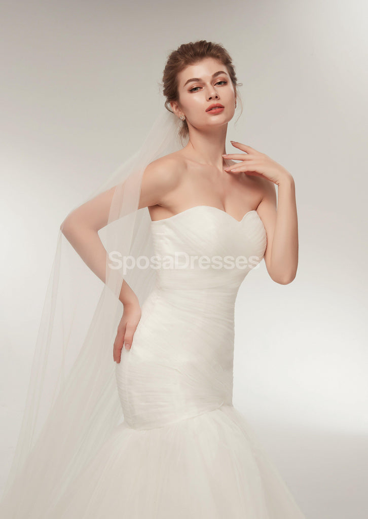 Sweetheart Tulle Mermaid Simple Cheap Wedding Dresses Online, Cheap Bridal Dresses, WD567