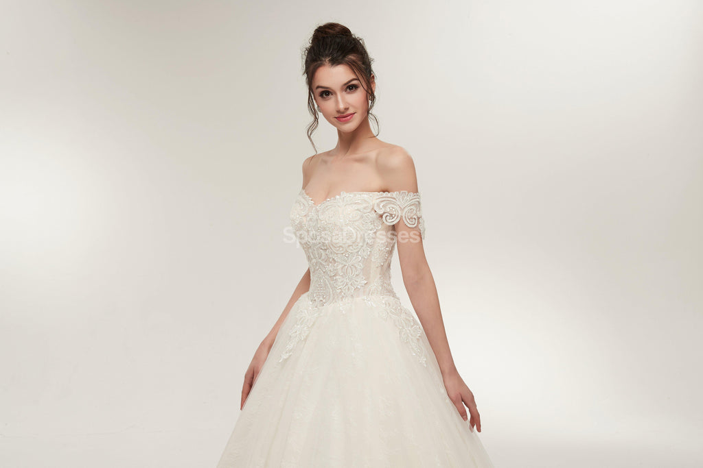 Off Ombro Lace A linha de Baixo de Vestidos de Casamento On-line, Exclusivos Vestidos de Noiva, WD568