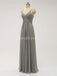 Spaghetti Straps Chiffon Grey Cheap Bridesmaid Dresses Online, WG582