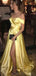 Sweetheart Neck Gold Sequin A-line Vestidos largos baratos del baile de fin de curso de la tarde, vestidos del baile de fin de curso del partido de tarde, 12350