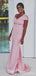 Newest Pink Mermaid V-neck Cheap Long Bridesmaid Dresses,WG1640