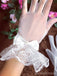 Elegant Versatile Lace Bow Short Bridal Gloves, VM07