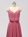 Esparguete Correia Chiffon rosa empoeirado Vestidos De Dama de Honor Baratos Online, WG600