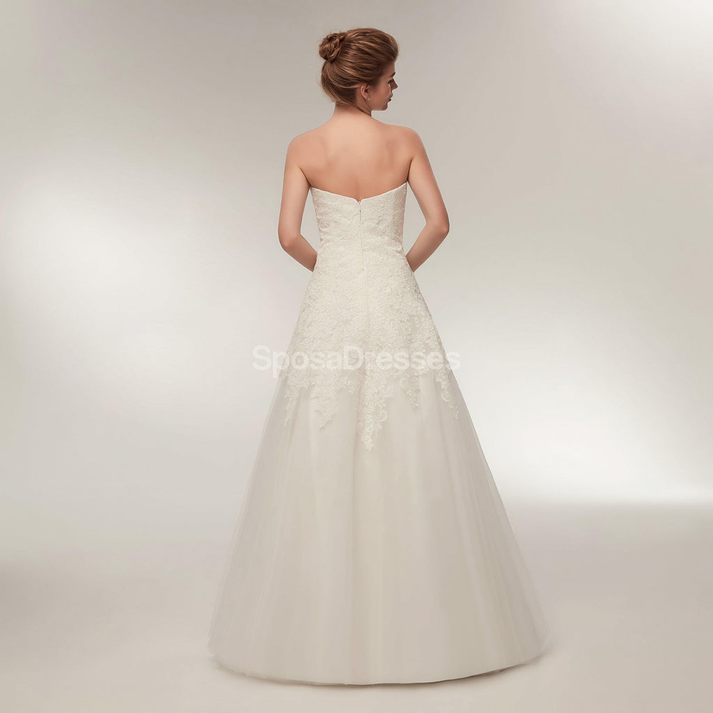 Sweetheart Lace A-line Cheap Wedding Dresses Online, Unique Bridal Dresses, WD566