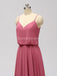 Esparguete Correia Chiffon rosa empoeirado Vestidos De Dama de Honor Baratos Online, WG600