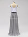 Casual Cheap Floor Length White And Grey Cheap Bridesmaid Dresses Online, WG601