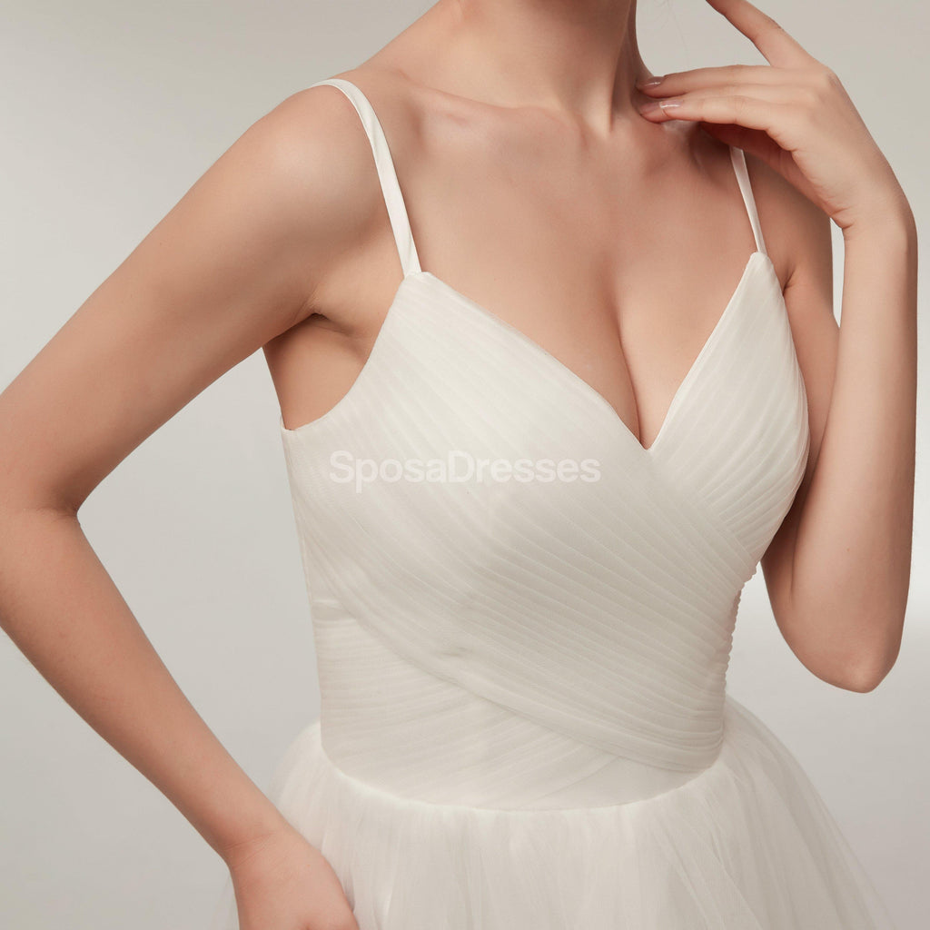 Spahgetti Straps High Low Simple Cheap Wedding Dresses Online, Cheap Bridal Dresses, WD565