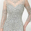 Long Sleeves Lace Beaded Mermaid Long Evening Prom Dresses, Evening Party Prom Dresses, 12003