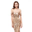 Off Shoulder Sparkly Gold Sequin Mermaid Evening Prom Φορέματα, Βραδινά Κομματικά Φορέματα, 12105