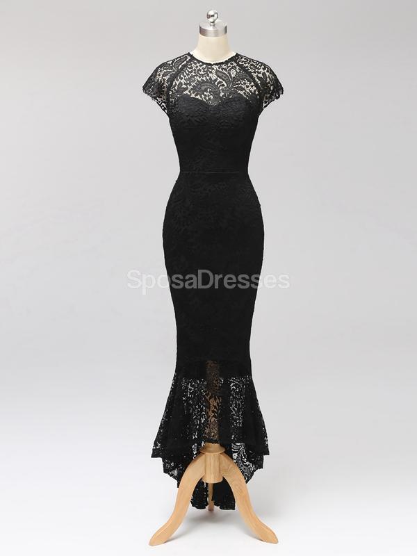 Cap Sleeves Lace Mermaid HIgh Low Cheap Bridesmaid Vestidos Online, WG593