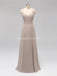 V Neck Voltar Bow Backless Chiffon dama de honra baratos vestidos on-line, WG594