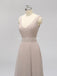 V Neck Back Back Backless Chiffon Long Cheap Bridesmaid Dresses Online, WG594