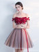 Off Schulter Rote Spitze Billig Kurze Homecoming Dresses Online, CM692