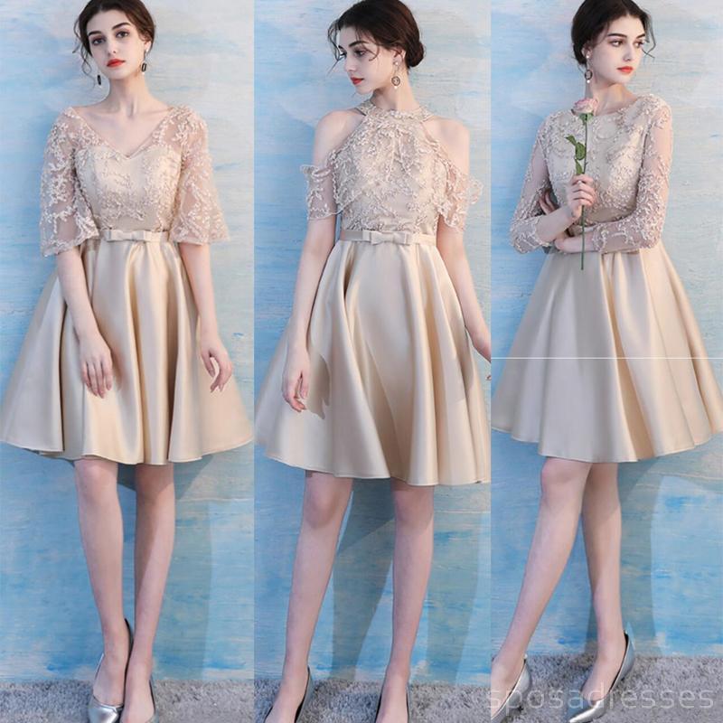 Lace Mismatched Short Cheap Custom Bridesmaid Dresses Online, WG500