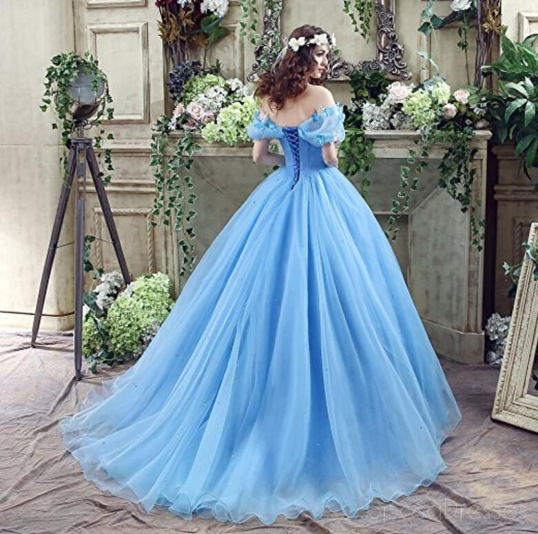 Popular de los Hombros Fuera de la Azul Una línea de Noche Largos vestidos de fiesta, Vestidos 17523