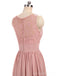 Dusty Pink V Neck Lace Straps Long Chiffon baratos dama de honra vestidos on-line, WG280