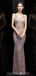 Sexy Mermaid V Neck Champagne Gold Long Soirée Prom Dresses, Soirée Prom Dresses, 12319