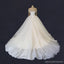 De Ombro Organza Uma linha Vestidos de Casamento de Rabo Longos, Costume de Espartilho Vestido de Casamento Longo Feito, Vestidos de Casamento Baratos, WD207