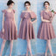 Dusty Pink Short Mismatched Simples Cheap Bridesmaid Dresses Online, WG510