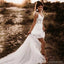 V Neck See Through Cheap Beach Wedding Dresses Online, Cheap Bridal Dresses, WD650