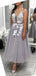 V-neck Grey Lace Cheap Homecoming Dresses Online, Cheap Short Prom Dresses, CM747