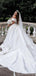 Off Shoulder Long Tail Satin Wedding Dresses, Cheap Wedding Gown, WD690