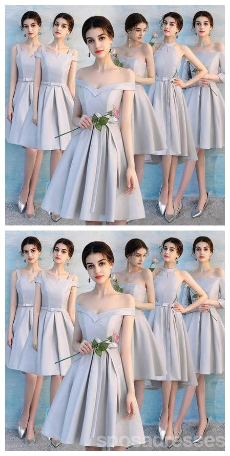 Summer Simple Short Mismatched Simple Cheap Bridesmaid Dresses Online, WG503