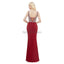 V Neck Red Mermaid Beaded Evening Prom Dresses, Evening Party Prom Dresses, 12055