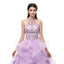 Halter Lila Lila Heavy Beaded Quinceanera Vestidos, Vestidos de fiesta de noche, 12101