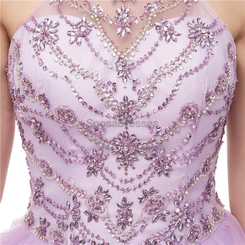 Halter Lilac Heavy Beaded Quinceanera Dresses, Evening Party Prom Dresses, 12101