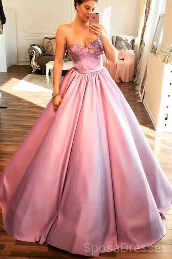 Sweetheart A-line Ball Gown Lilac Evening Prom Dresses, Cheap Custom Sweet 16 Dresses, 18468