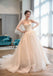 Tulle Simpless Uma linha Long Tail Wedding Dresses, vestidos de casamento longos personalizados, vestidos de casamento baratos, WD208