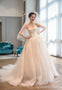 Tulle Simpless Uma linha Long Tail Wedding Dresses, vestidos de casamento longos personalizados, vestidos de casamento baratos, WD208