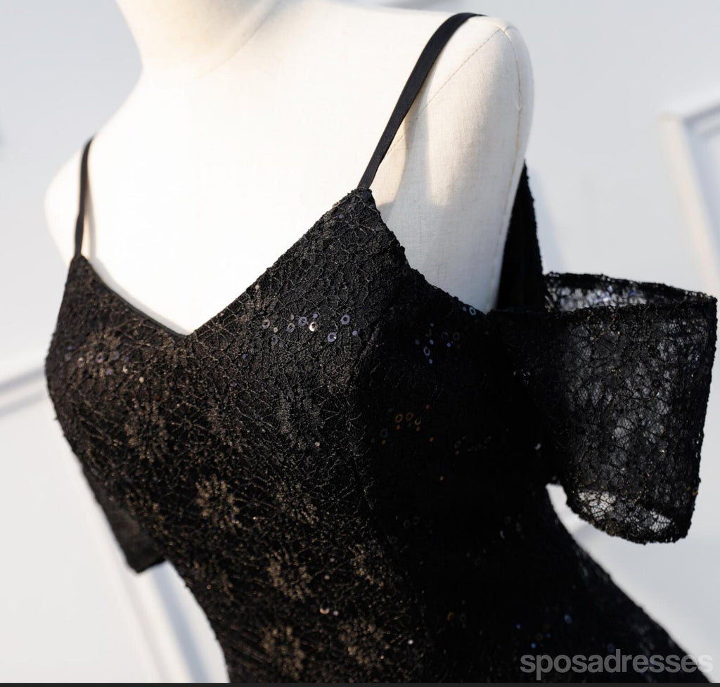 Off Shoulder schwarze Spitze Günstige kurze Heimkehr Kleider Online, CM664