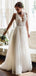 Lace See Through V Neck Cheap Wedding Dresses, Cheap Wedding Gown, WD699