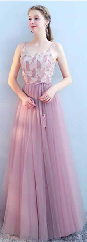 Tulle Pink Long Unmatched Vestidos de Dama de Honra Baratos Baratos Online, WG512