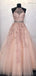 Sweetheart Neck Gold Pailletten A-Linie Günstige lange Abend Prom Kleider, Abend Party Prom Kleider, 12350