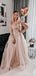 Sweetheart Neck Gold Pailletten A-Linie Günstige lange Abend Prom Kleider, Abend Party Prom Kleider, 12350