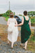 V Neck Green Chiffon Cheap Bridesmaid Dresses Online, WG768