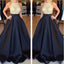 Halter Backless Evening Prom Dresses, Sexy Navy Prom Dress, Long Prom Dress, 2017 Prom Dress, Custom Evening Prom Dresses, 17012