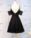 Off Shoulder Black Lace Cheap Short Homecoming Vestidos Online, CM664