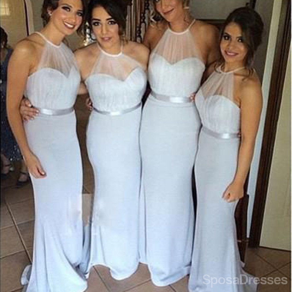 Women Sexy Mermaid Halter Seen Through Top Bridesmaid Dresses, WG132