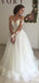 Off Shoulder Long Sleeves Lace A-line Wedding Dress Online, WD409