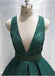 Emerald Green V Neck Sparkly Ball Gown Cheap Evening Prom Dresses, Evening Party Prom Dresses, 12156