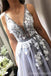 V-neck Grey Lace Cheap Homecoming Dresses Online, Cheap Short Prom Dresses, CM747