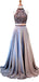 Sexy Backless Open Back Grey Beaded Long Evening Prom Vestidos, Cheap Custom Sweet 16 Vestidos, 18508