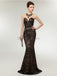 Black Sequin Sparkly Mermaid Evening Prom Robes, Robes de bal soirée, 12013