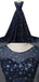 Scoop Navy Star Sequin Cheap Long Evening Prom Robes, Cheap Custom Sweet 16 Robes, 18536