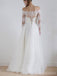 Off Shoulder Long Manga Lace A-line Cheap Wedding Dresses on-line, WD336