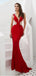 Boné Mangas Red Beaded Sereia See Through Evening Prom Vestidos, Evening Party Prom Vestidos, 12087